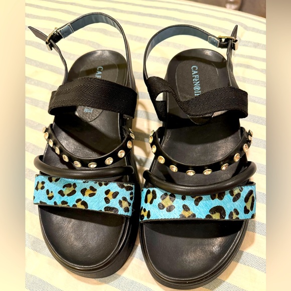 Italian platform sandals size 38 (7.5 US) never been worn before. - Picture 1 of 5